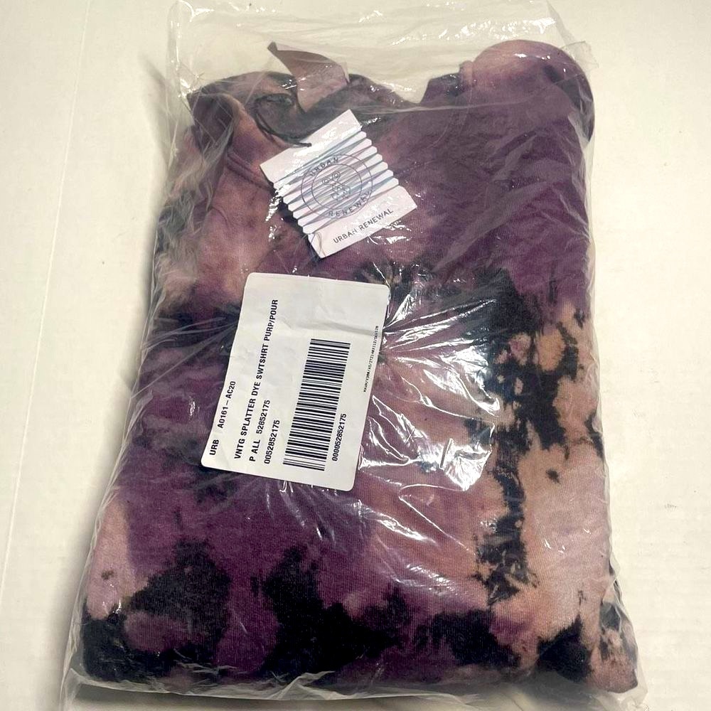 BNWT Urban Outfitters Purple Multi Tie Dye Crewneck OS unisex men’s XL FIRM$$$ - Picture 6 of 8
